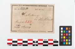 Etikett zu Bronzearmreif (NHMW-PRAE-025350)